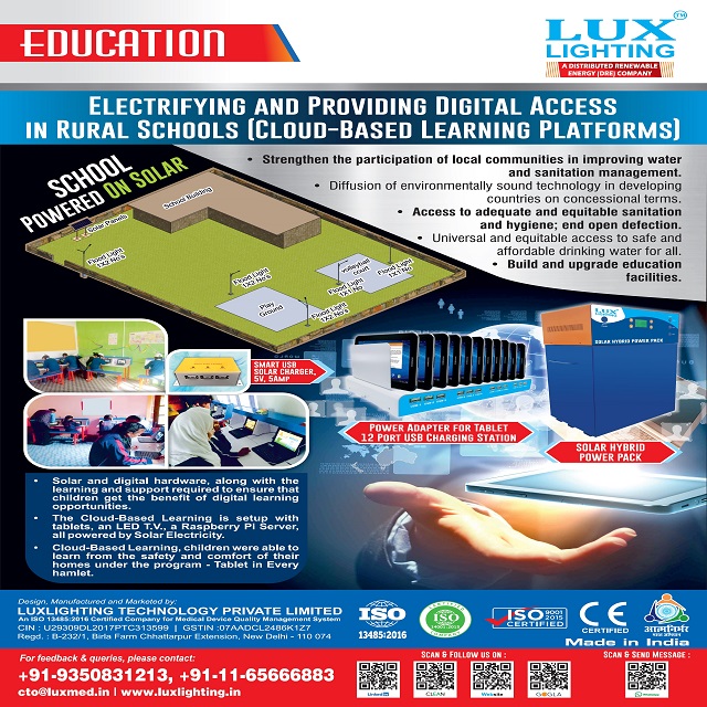 Electrifying and Providing Digital Access in Rural Schools ( Cloud -Based Learning Platforms) - Complete solutions 