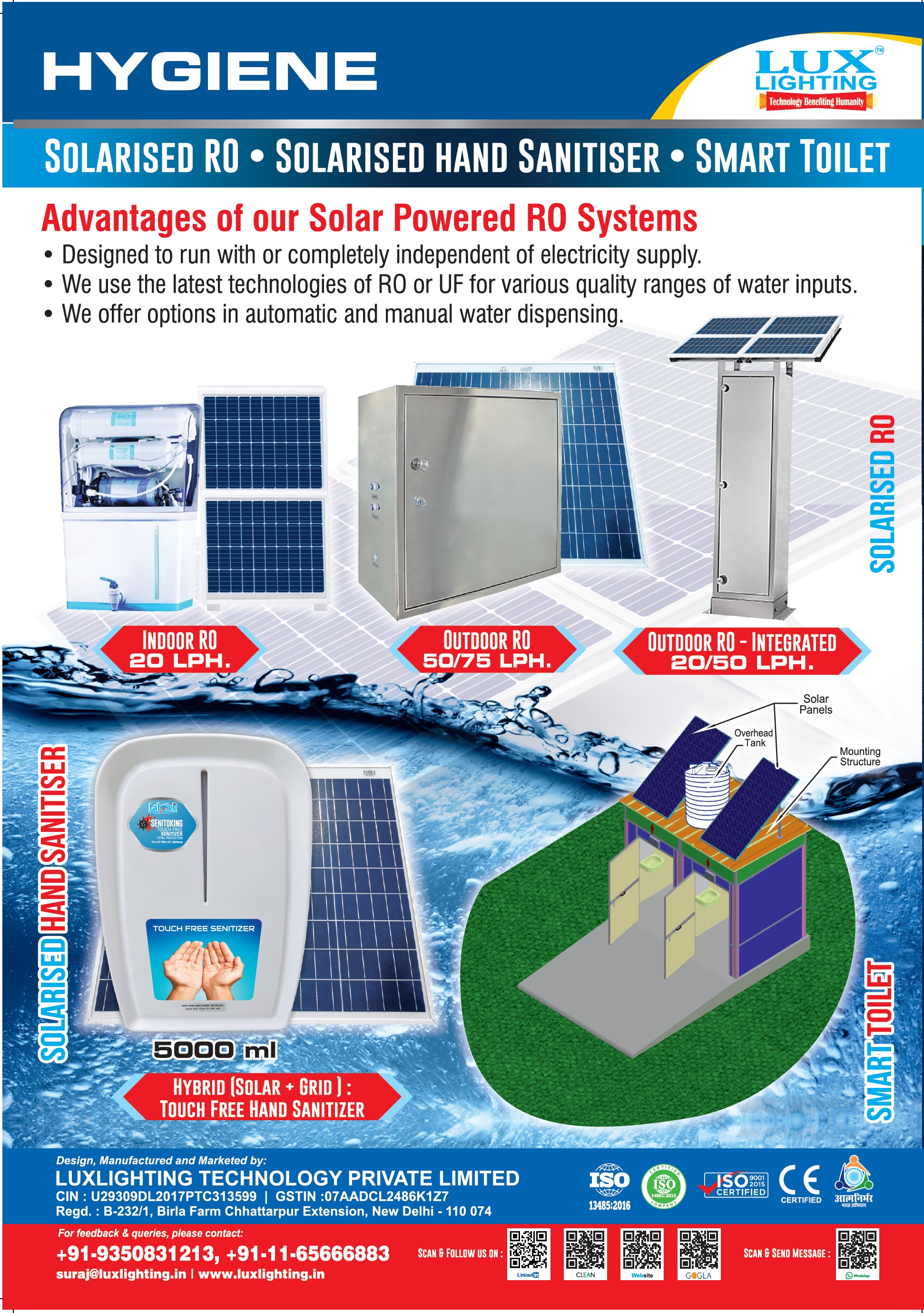 Integrated Engineering Solutions for Social Impact serve the market for to develop technologies and product solutions for social impact in sector of  Hygiene.