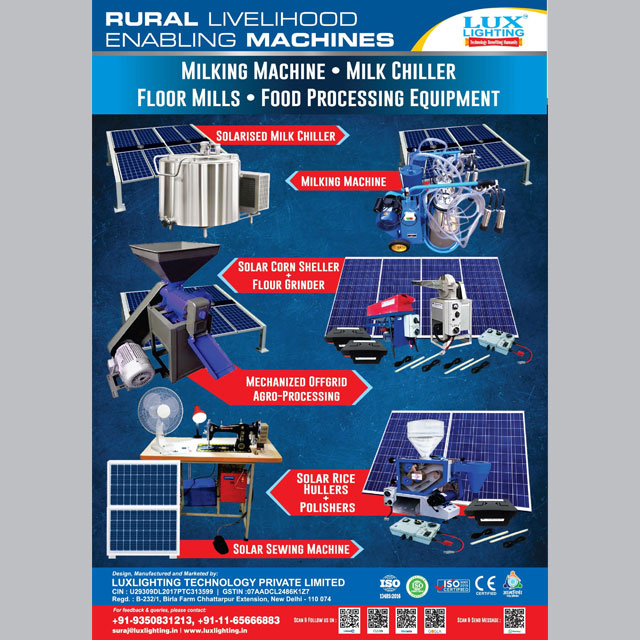 MILKING MACHINE - MILK CHILLER - FLOOR MILLS - FOOD PROCESSING EQUIPMENT