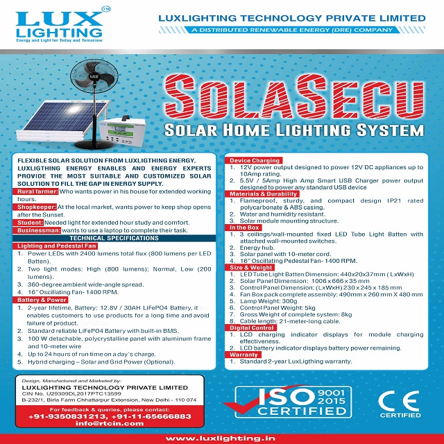 Solar Home Lighting System