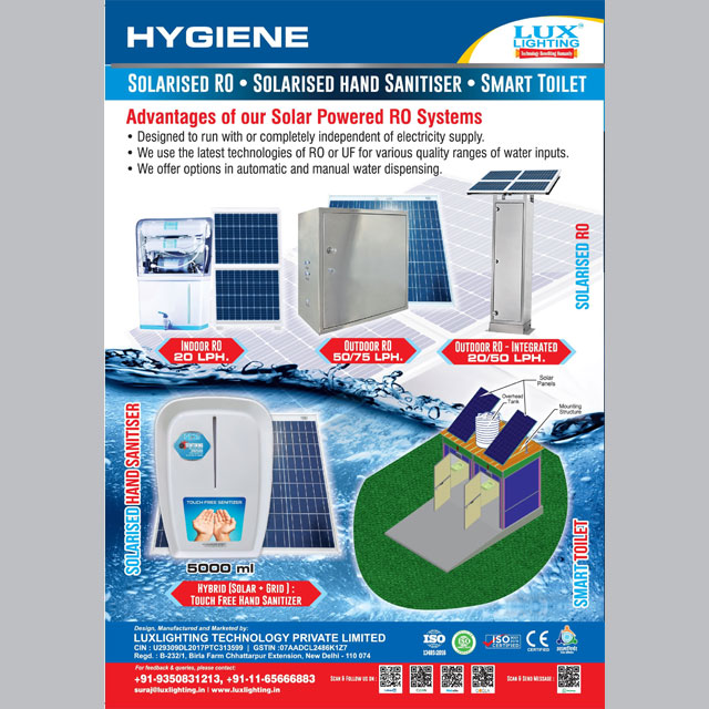 SOLARISED RO - SOLARISED HAND SANITISER - SMART TOILET